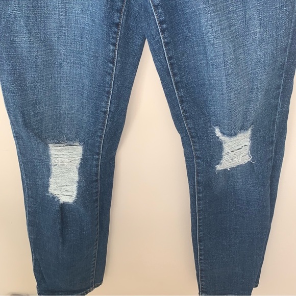 Good American High Rise Indigo Blue Ankle Distressed Jeans Classic 30 - Picture 7 of 9